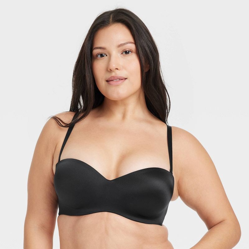 slide 4 of 5, Women's Push Up Strapless Bra - Auden™ Black 36C: Medium Lift, Removable Straps, Adjustable Closure, 1 ct