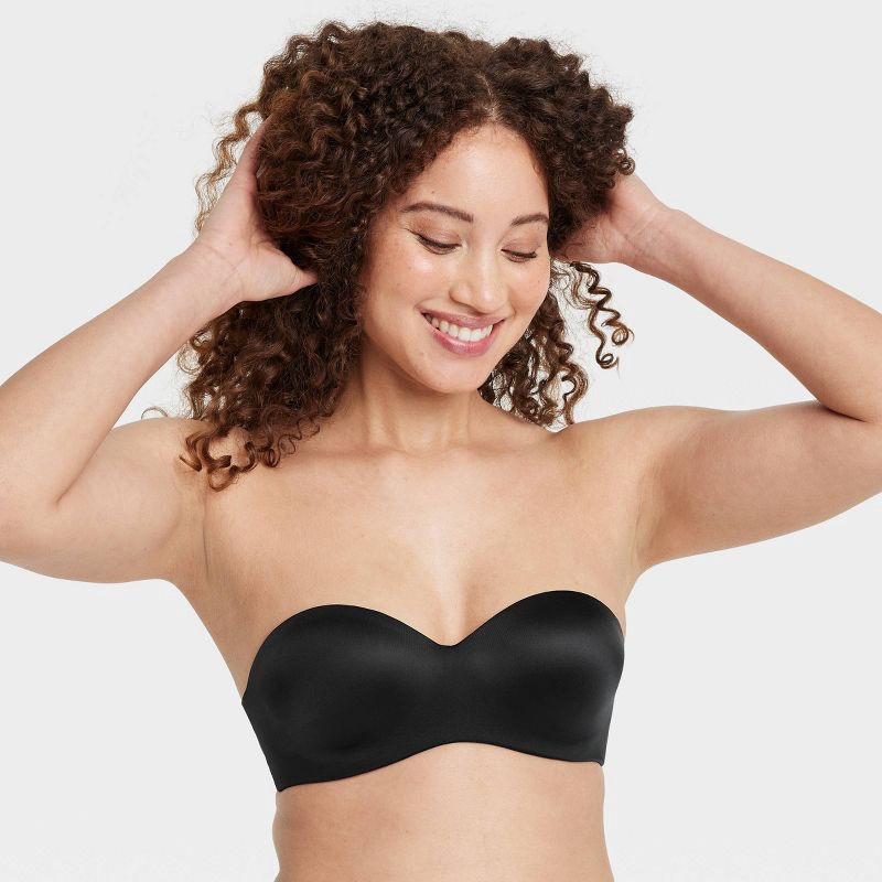 slide 1 of 5, Women's Push Up Strapless Bra - Auden™ Black 36A: Medium Lift, Removable Straps, Adjustable Closure, 1 ct