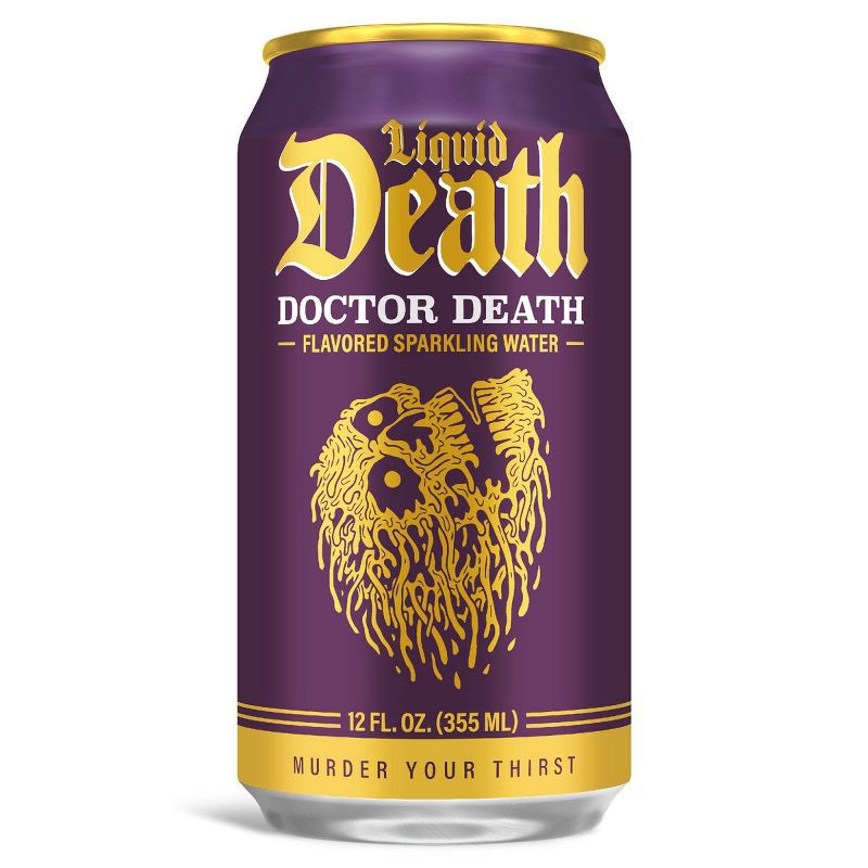 slide 2 of 7, Liquid Death Doctor Death Sparkling Water - 6pk/12 fl oz Cans, 6 ct; 12 fl oz