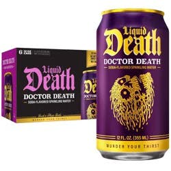 Liquid Death Doctor Death Sparkling Water - 6pk/12 fl oz Cans