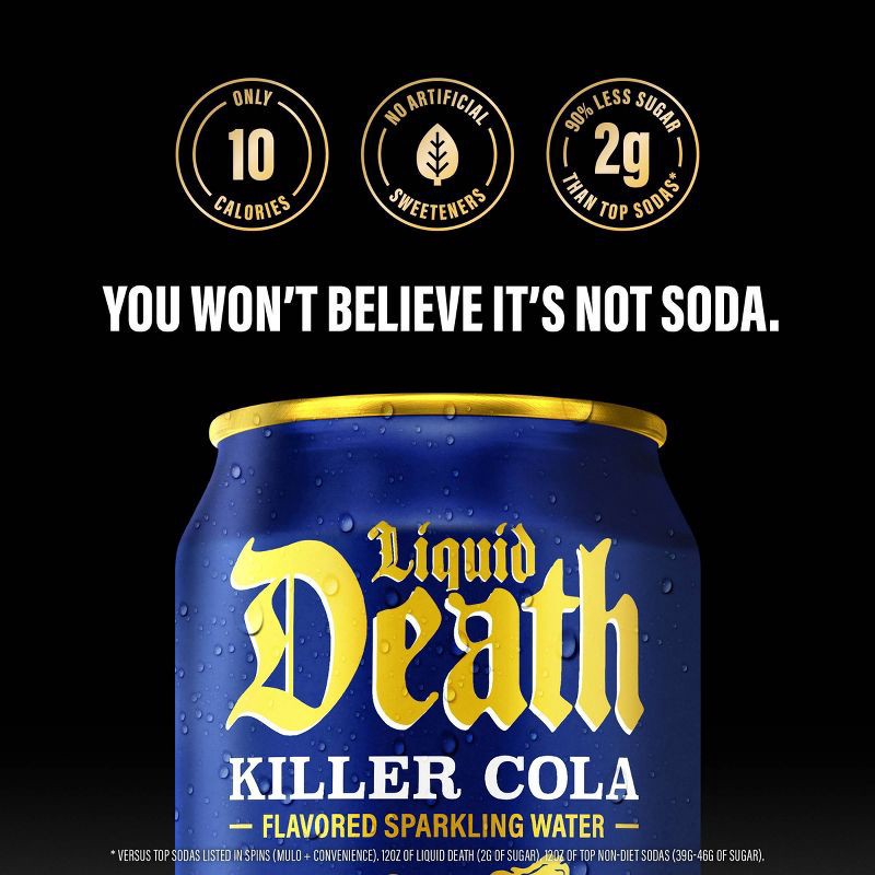 slide 6 of 7, Liquid Death Killer Cola Sparkling Water - 6pk/12 fl oz Cans, 6 ct; 12 fl oz