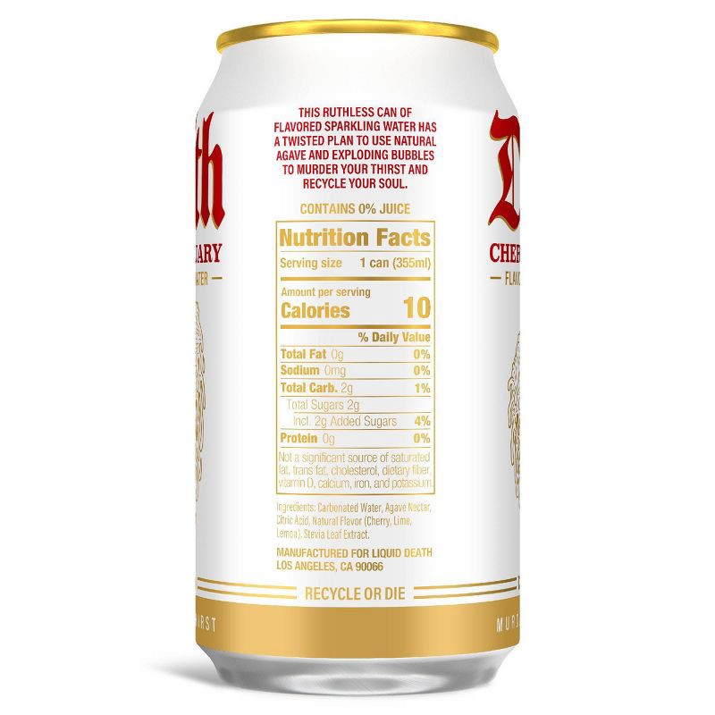 slide 4 of 7, Liquid Death Cherry Obituary Sparkling Water - 6pk/12 fl oz Cans, 6 ct; 12 fl oz