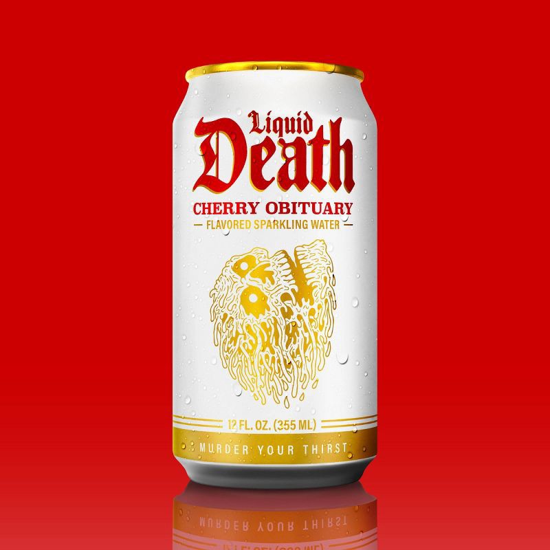 slide 7 of 7, Liquid Death Cherry Obituary Sparkling Water - 6pk/12 fl oz Cans, 6 ct; 12 fl oz