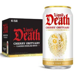 Liquid Death Cherry Obituary Sparkling Water - 6pk/12 fl oz Cans