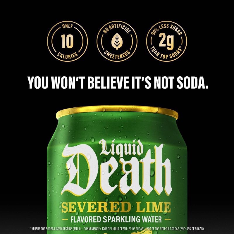slide 6 of 7, Liquid Death Severed Lime Sparkling Water - 6pk/12 fl oz Cans, 6 ct; 12 fl oz