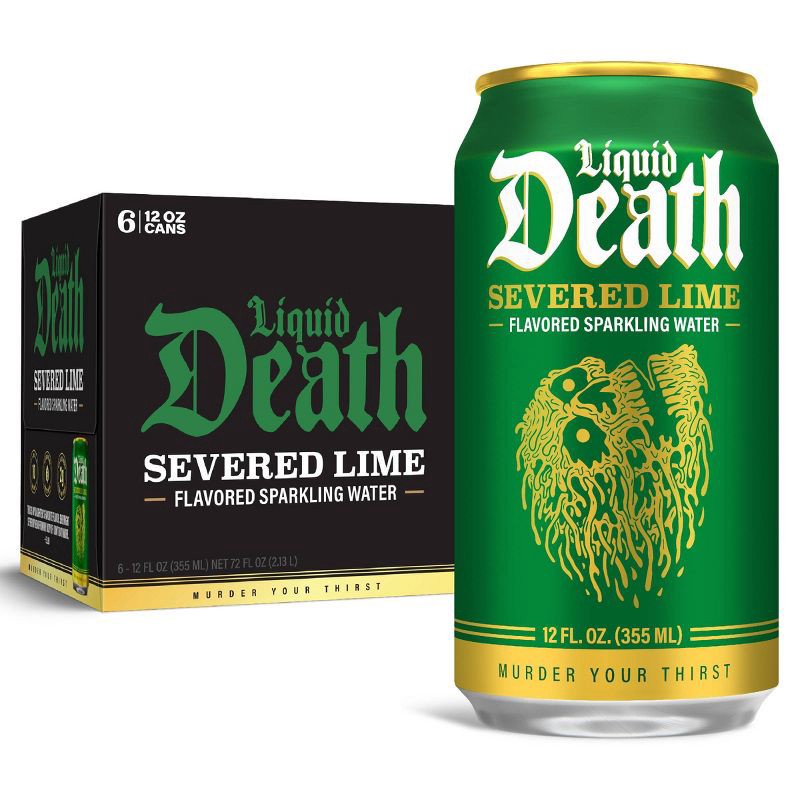 slide 1 of 7, Liquid Death Severed Lime Sparkling Water - 6pk/12 fl oz Cans, 6 ct; 12 fl oz
