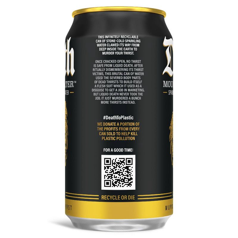 slide 4 of 7, Liquid Death Sparkling Mountain Water - 6pk/12 fl oz Cans, 6 ct; 12 fl oz