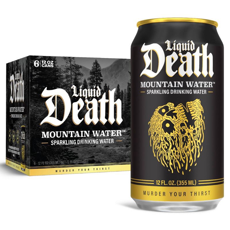 slide 1 of 7, Liquid Death Sparkling Mountain Water - 6pk/12 fl oz Cans, 6 ct; 12 fl oz