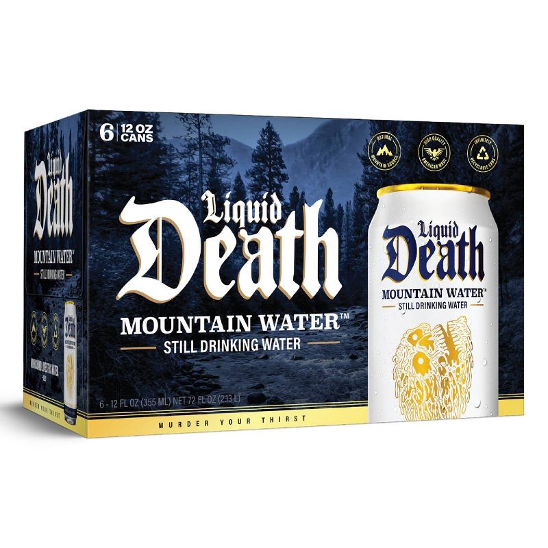 slide 3 of 7, Liquid Death Mountain Water - 6pk/12 fl oz Cans, 6 ct; 12 fl oz