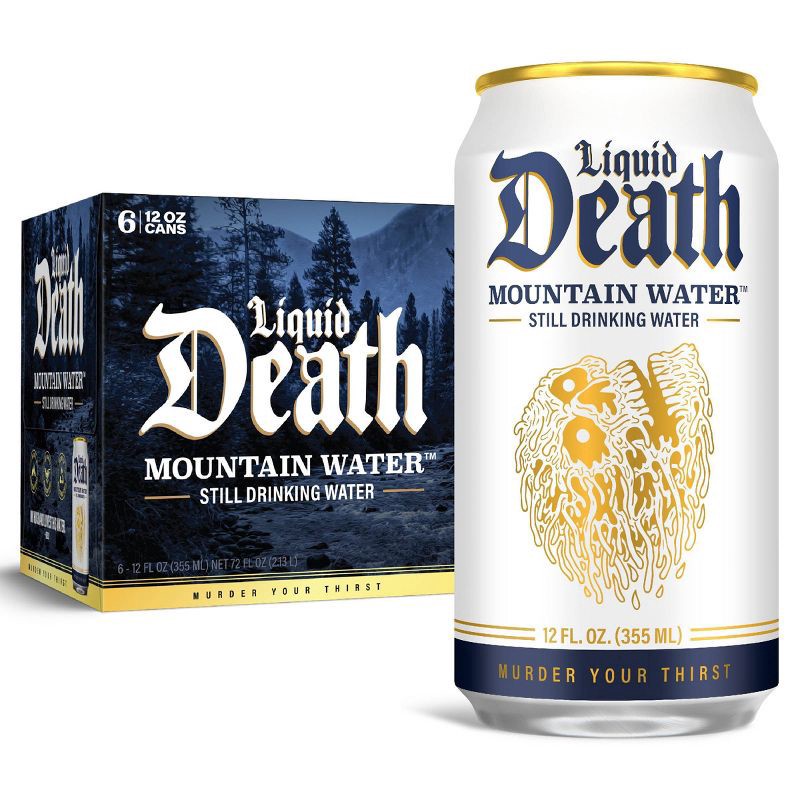 slide 1 of 7, Liquid Death Mountain Water - 6pk/12 fl oz Cans, 6 ct; 12 fl oz
