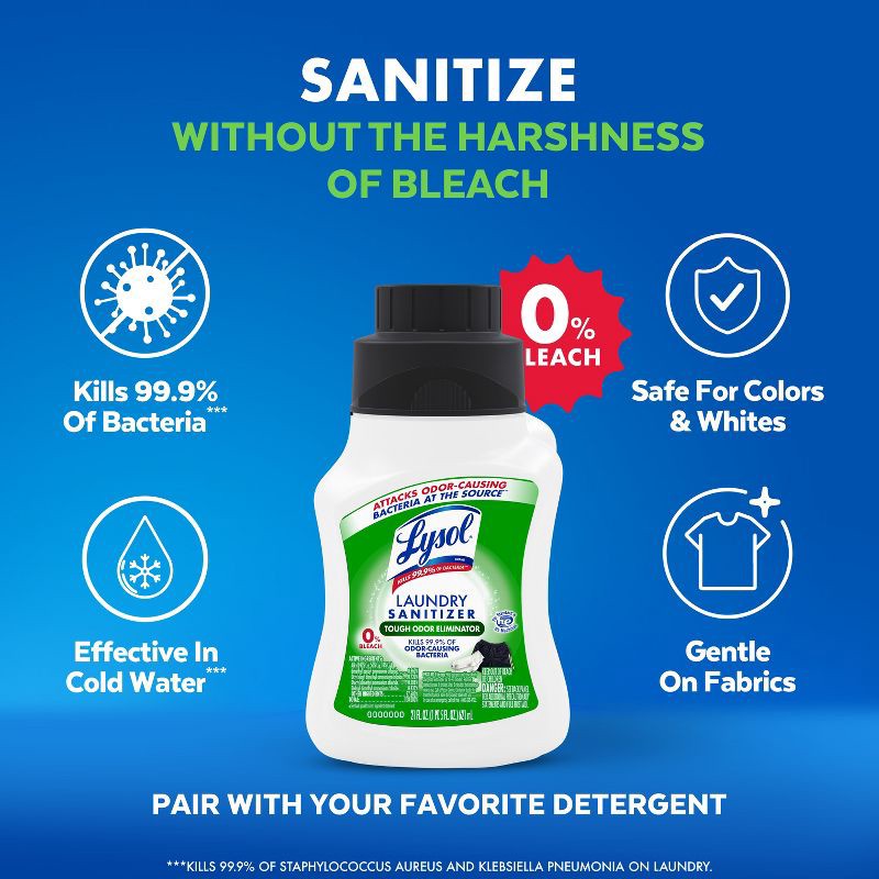 slide 7 of 10, Lysol Laundry Sanitizer Tough Odor Eliminator - 21 fl oz, 21 fl oz