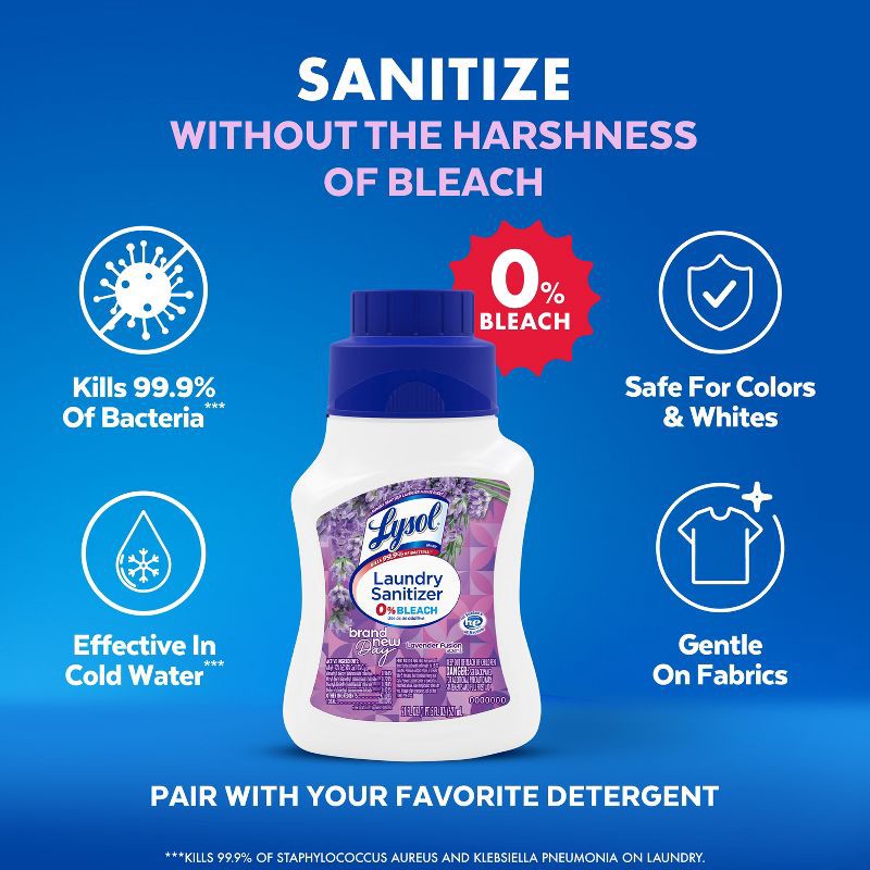 slide 2 of 10, Lysol Laundry Sanitizer Lavender Fusion - 21 fl oz, 21 fl oz