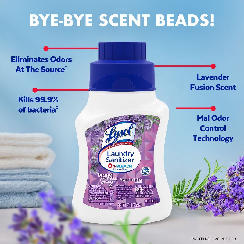 slide 9 of 10, Lysol Laundry Sanitizer Lavender Fusion - 21 fl oz, 21 fl oz
