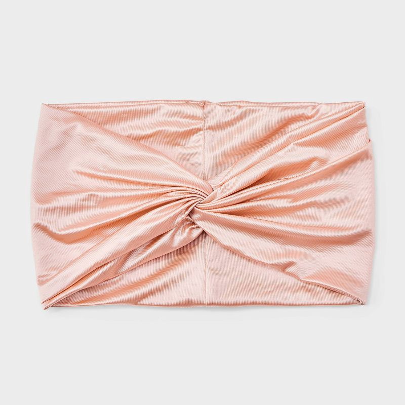 slide 1 of 3, Twisted Headwrap - A New Day™ Peach Orange: Solid Recycled Polyester & Spandex, Hair Styling, All Hair Types, 1 ct