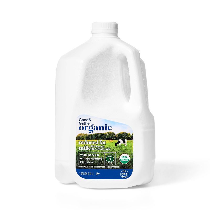 slide 1 of 3, Organic 2% Reduced Fat Milk - 1gal - Good & Gather™, 1 gal