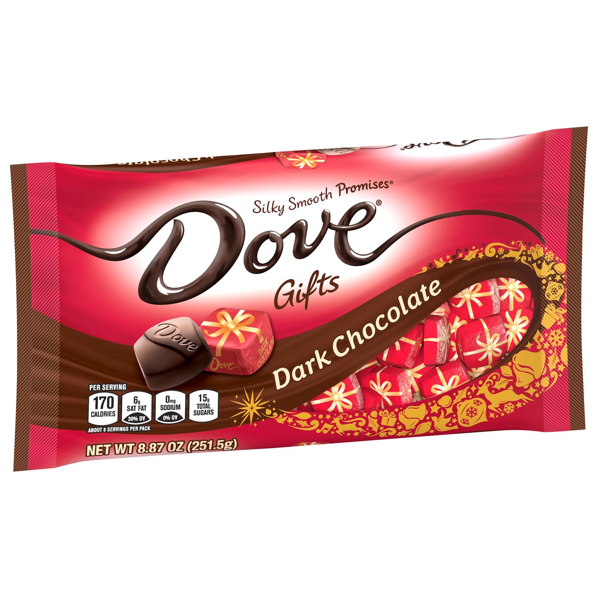 slide 5 of 7, DOVE PROMISES Dark Chocolate Christmas Candy Gifts 8.87 oz Bag, 8.87 oz