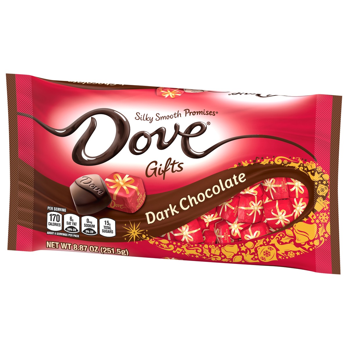 slide 3 of 7, DOVE PROMISES Dark Chocolate Christmas Candy Gifts 8.87 oz Bag, 8.87 oz