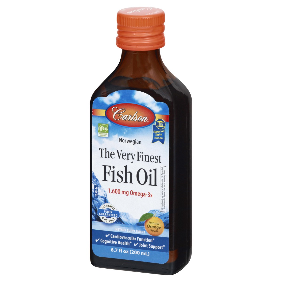 slide 5 of 9, Carlson The Very Finest Norwegian Fish Oil Orange Flavor Dietary Supplement, 6.7 fl oz