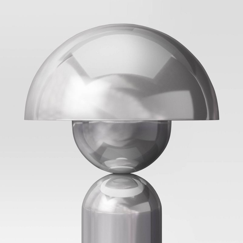 slide 4 of 4, 10.25" Rechargeable Cordless Dome Table Lamp with Touch Control Silver - Room Essentials™, 1 ct