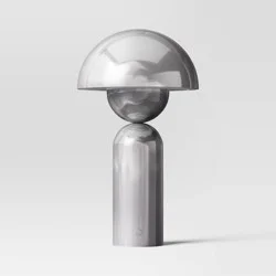 10.25" Rechargeable Cordless Dome Table Lamp with Touch Control Silver - Room Essentials™
