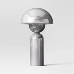 10.25" Rechargeable Cordless Dome Table Lamp with Touch Control Silver - Room Essentials™