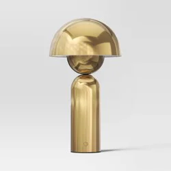 10.25" Rechargeable Cordless Dome Table Lamp with Touch Control Gold - Room Essentials™