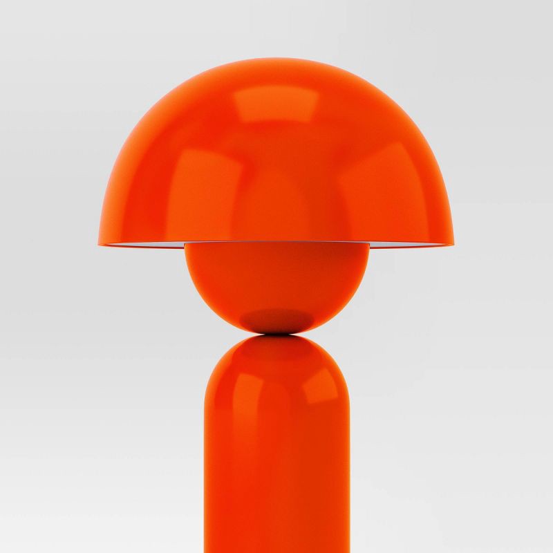 slide 4 of 4, 10.25" Rechargeable Cordless Dome Table Lamp with Touch Control Orange - Room Essentials™, 1 ct