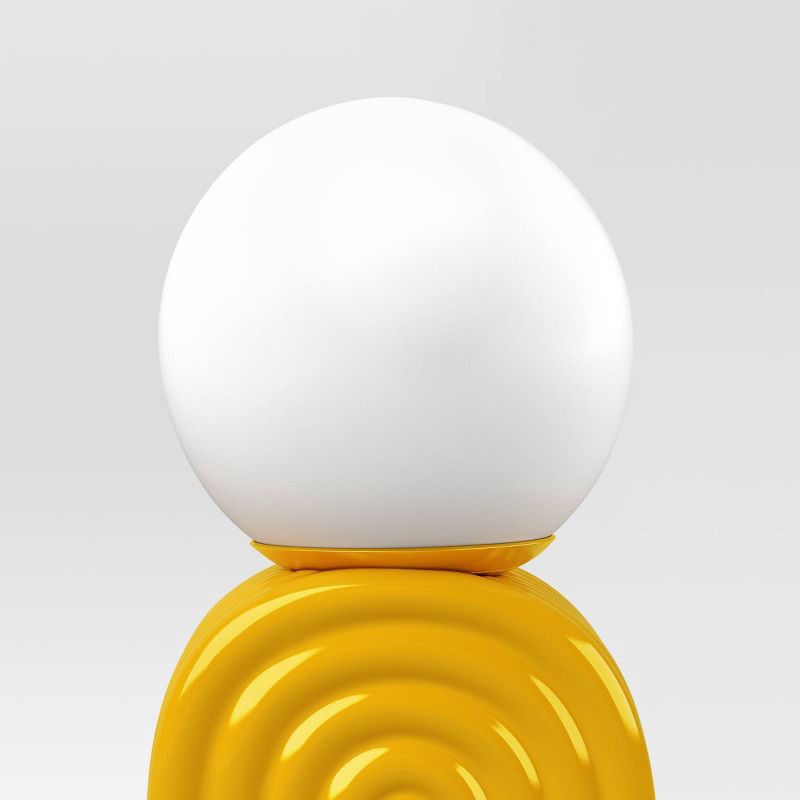 slide 4 of 4, Mini Glass Orb Shade with Ceramic Base Novelty Table Lamp Yellow - Room Essentials™, 1 ct