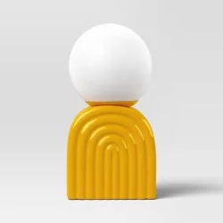Mini Glass Orb Shade with Ceramic Base Novelty Table Lamp Yellow - Room Essentials™