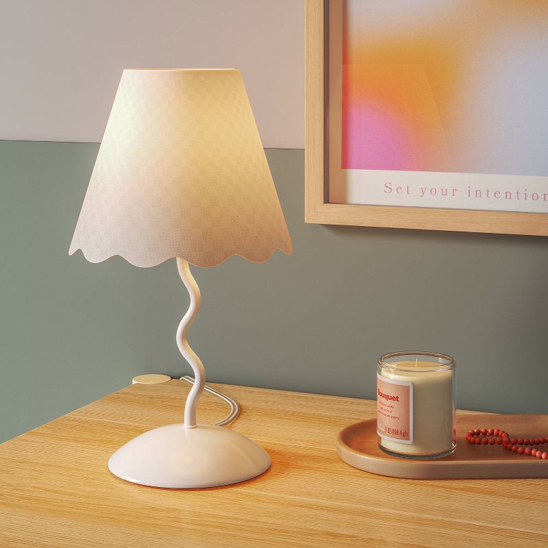 slide 2 of 4, Wave Squiggle Novelty Table Lamp White - Room Essentials™, 1 ct