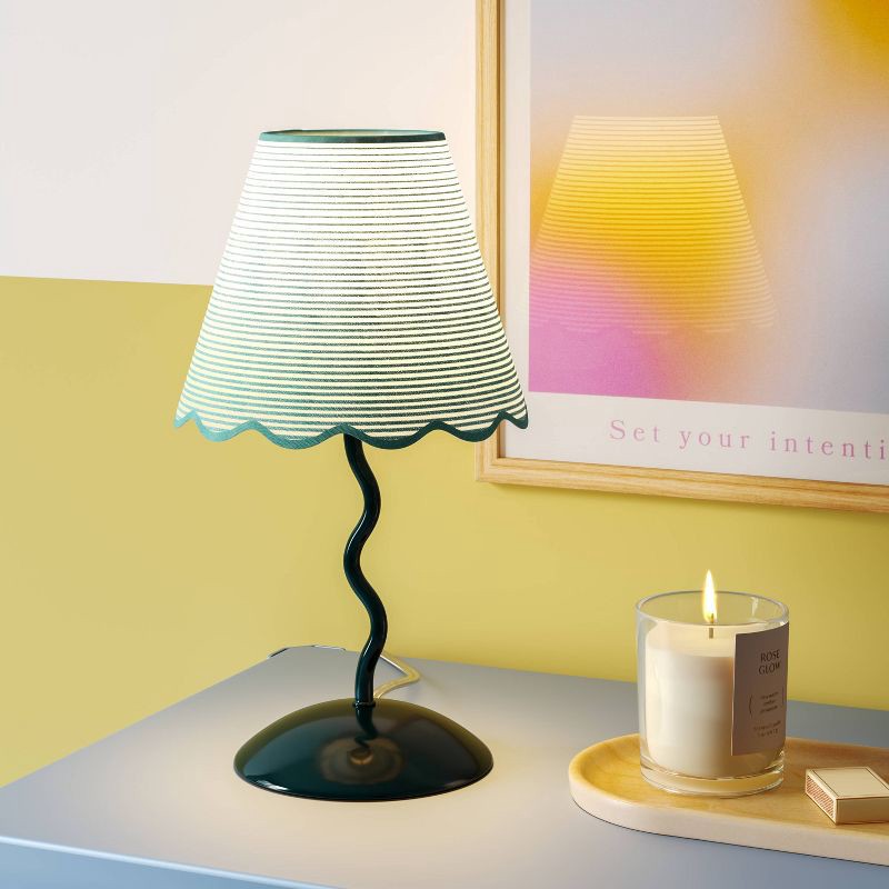 slide 2 of 4, Wave Squiggle Novelty Table Lamp Green - Room Essentials™, 1 ct