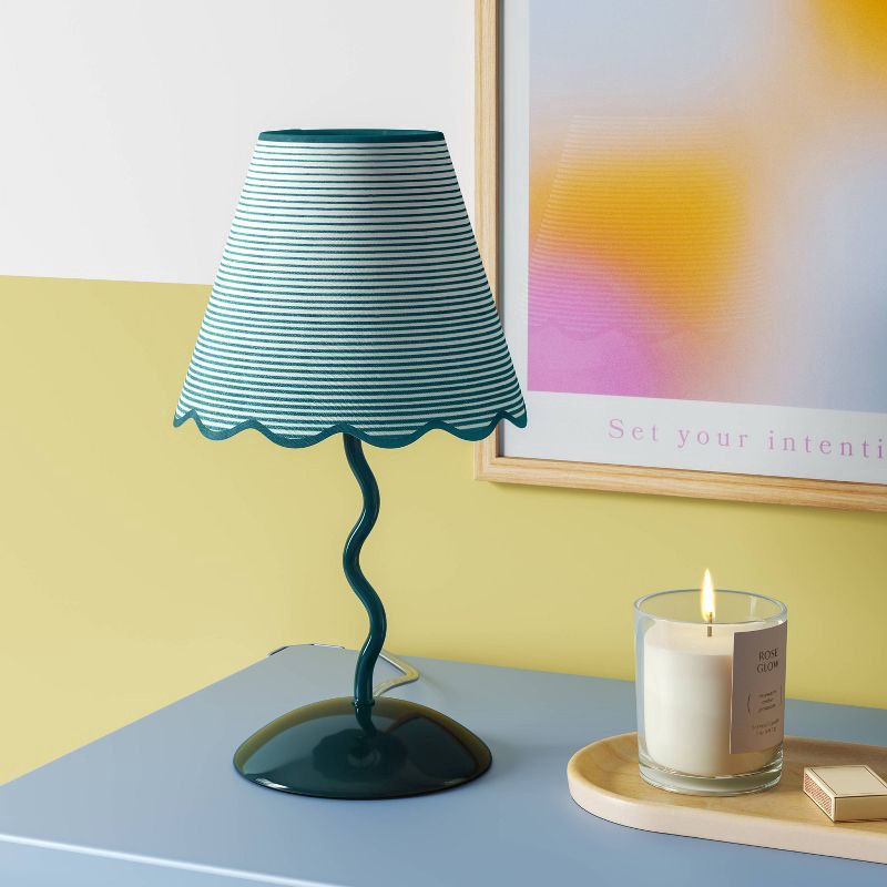 slide 3 of 4, Wave Squiggle Novelty Table Lamp Green - Room Essentials™, 1 ct