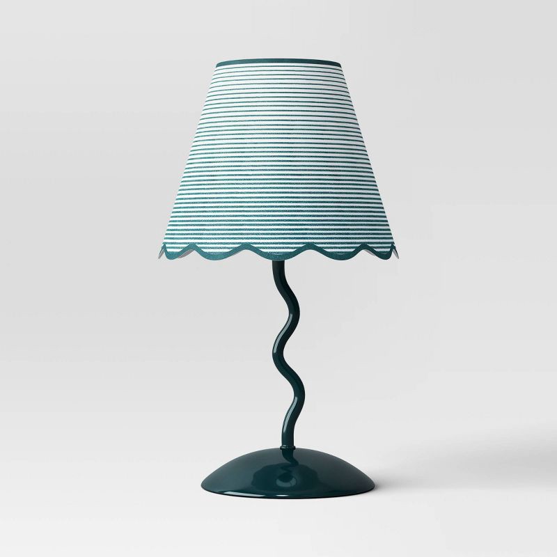 slide 1 of 4, Wave Squiggle Novelty Table Lamp Green - Room Essentials™, 1 ct