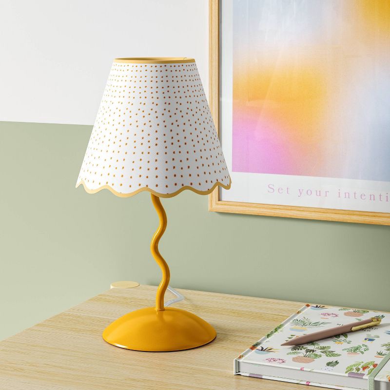 slide 3 of 4, Wave Squiggle Novelty Table Lamp Mustard - Room Essentials™, 1 ct