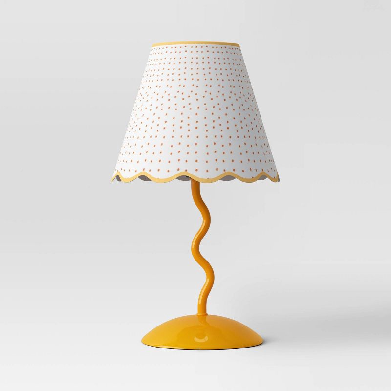 slide 1 of 4, Wave Squiggle Novelty Table Lamp Mustard - Room Essentials™, 1 ct