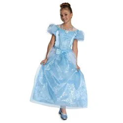 Disney Princess Disney Kids' Cinderella Deluxe Costume Dress Light Blue 7-8