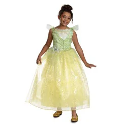 Disney Princess Kids' the Princess and the Frog Tiana Deluxe Costume Dress 4-6x
