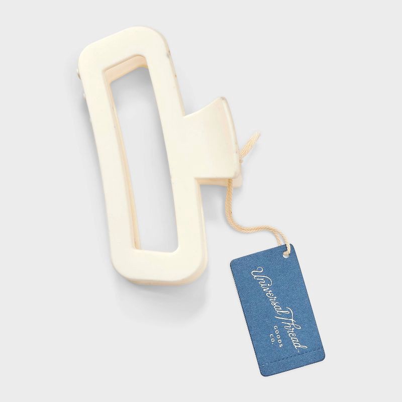 slide 2 of 3, Open Rectangle Jumbo Claw Hair Clip - Universal Thread™ Off-White: Fashion Accessory for All Hair Types, 1 ct