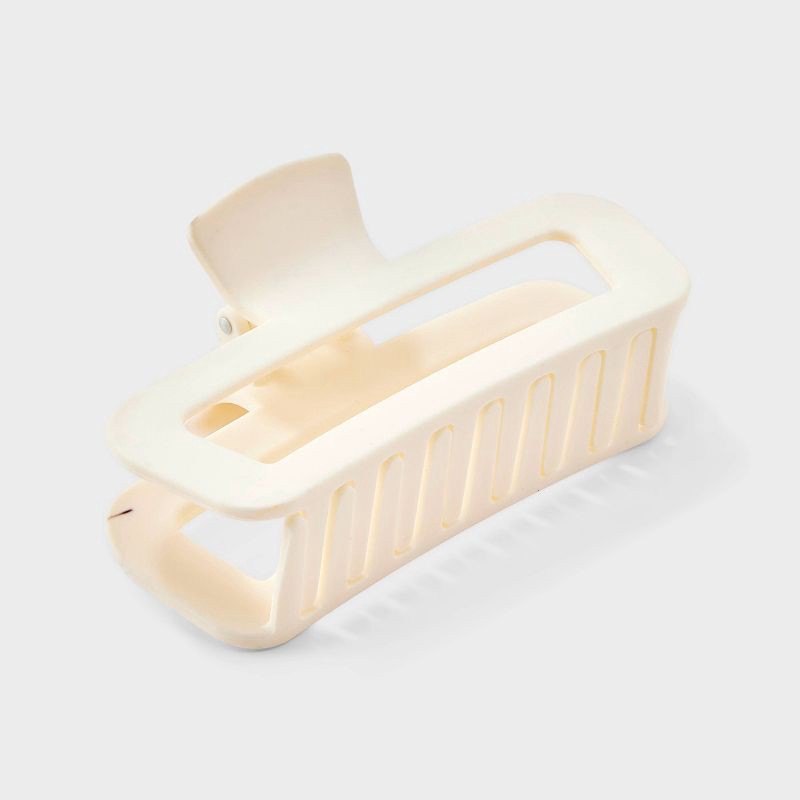 slide 1 of 3, Open Rectangle Jumbo Claw Hair Clip - Universal Thread™ Off-White: Fashion Accessory for All Hair Types, 1 ct
