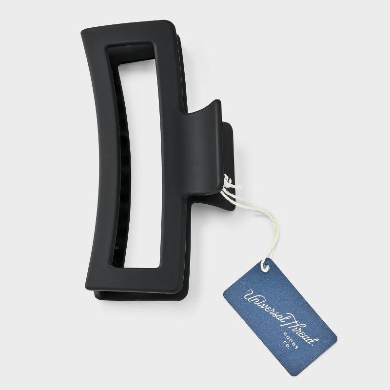 slide 2 of 3, XL Claw Plastic Cutout Hair Clip - Universal Thread™ Black: Hair Styling, Solid Pattern, All Hair Types, 1 ct