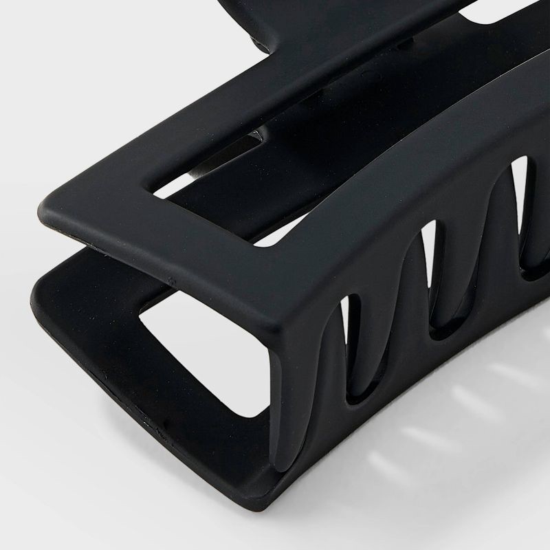 slide 3 of 3, XL Claw Plastic Cutout Hair Clip - Universal Thread™ Black: Hair Styling, Solid Pattern, All Hair Types, 1 ct