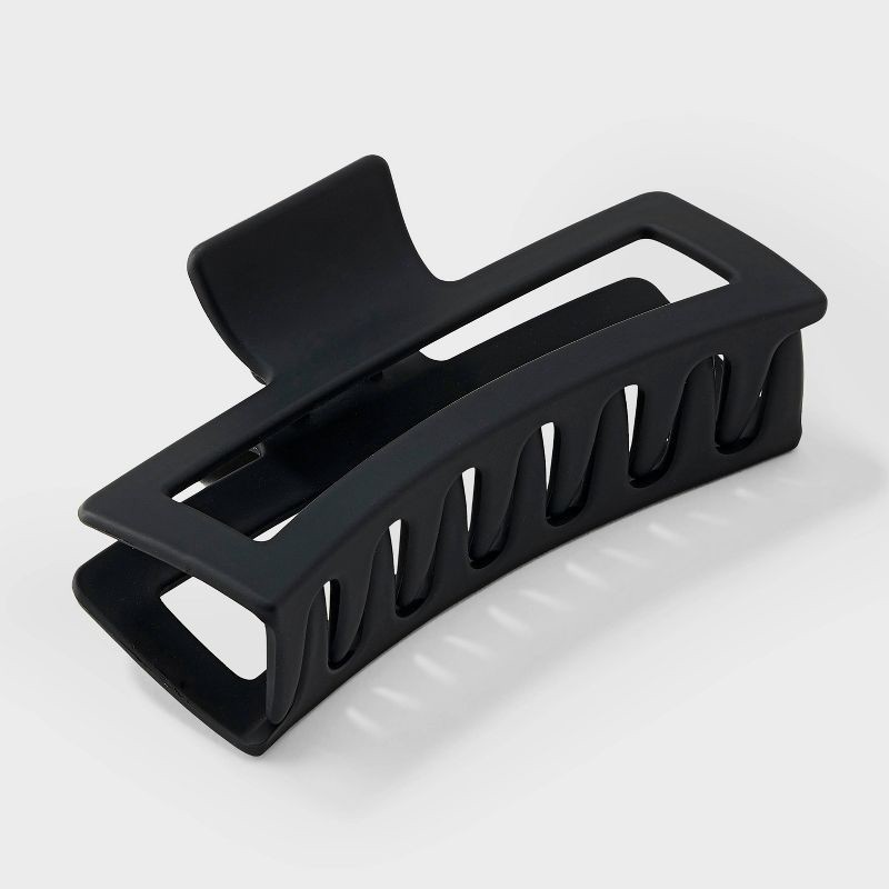 slide 1 of 3, XL Claw Plastic Cutout Hair Clip - Universal Thread™ Black: Hair Styling, Solid Pattern, All Hair Types, 1 ct