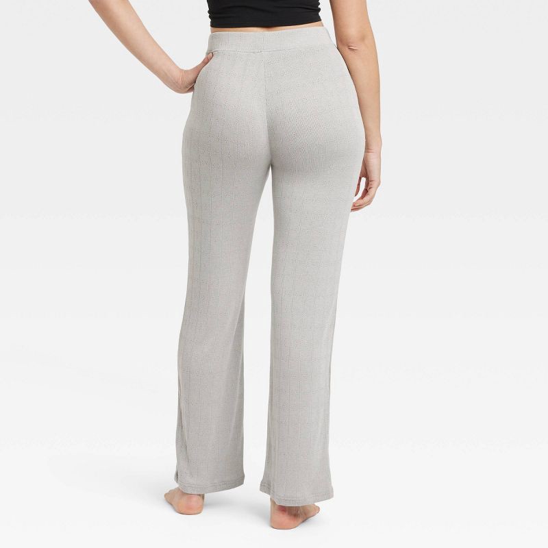 slide 2 of 3, Women's Straight Leg Pointelle Boxer Pants - Auden™ Heather Gray XL: Mid Rise, Wide Waistband, Faux Fly, 1 ct