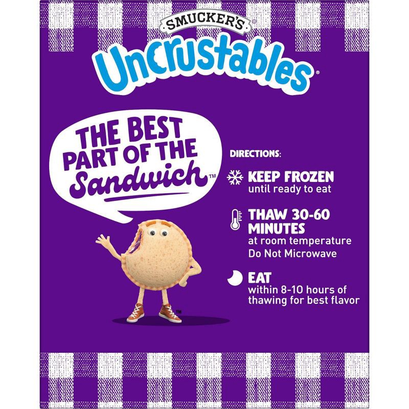 slide 6 of 10, Smucker's Uncrustables Frozen Peanut Butter & Grape Jelly Sandwich - 20oz/10ct, 10 ct; 20 oz