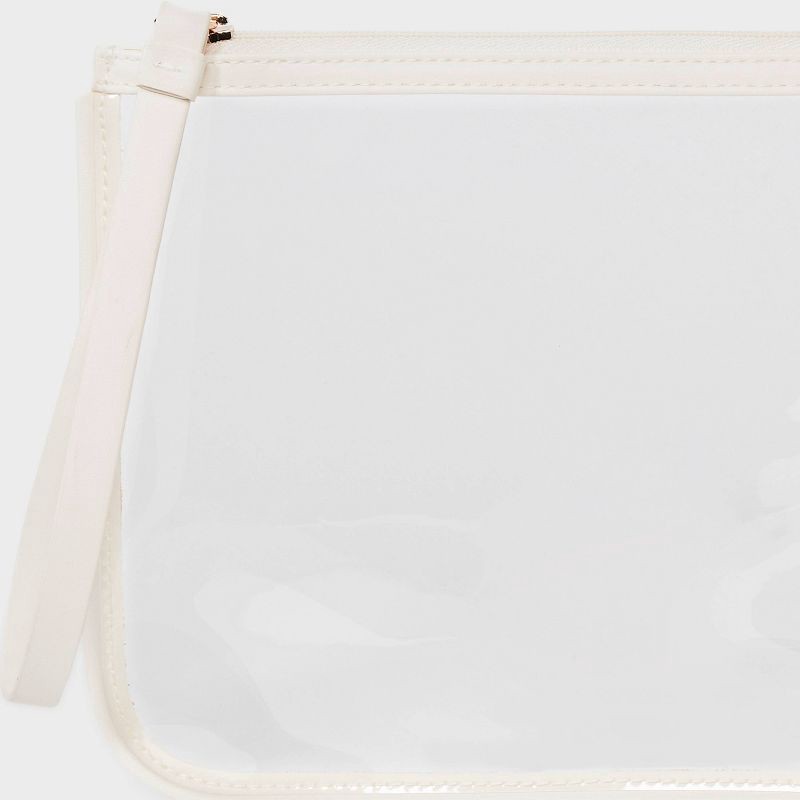 slide 4 of 4, Clear Pouch Wristlet - A New Day™ Cream: Faux Leather TPU Zip Wallet, 1 ct