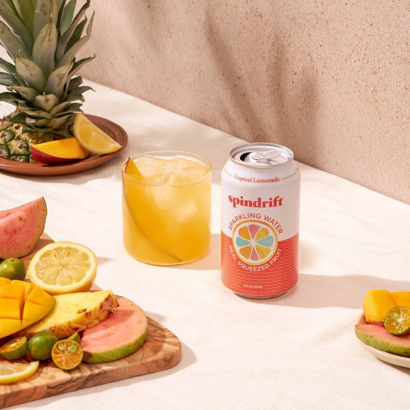 slide 5 of 6, Spindrift Tropical Lemonade Sparkling Water - 8pk/12 fl oz Cans, 8 ct; 12 fl oz