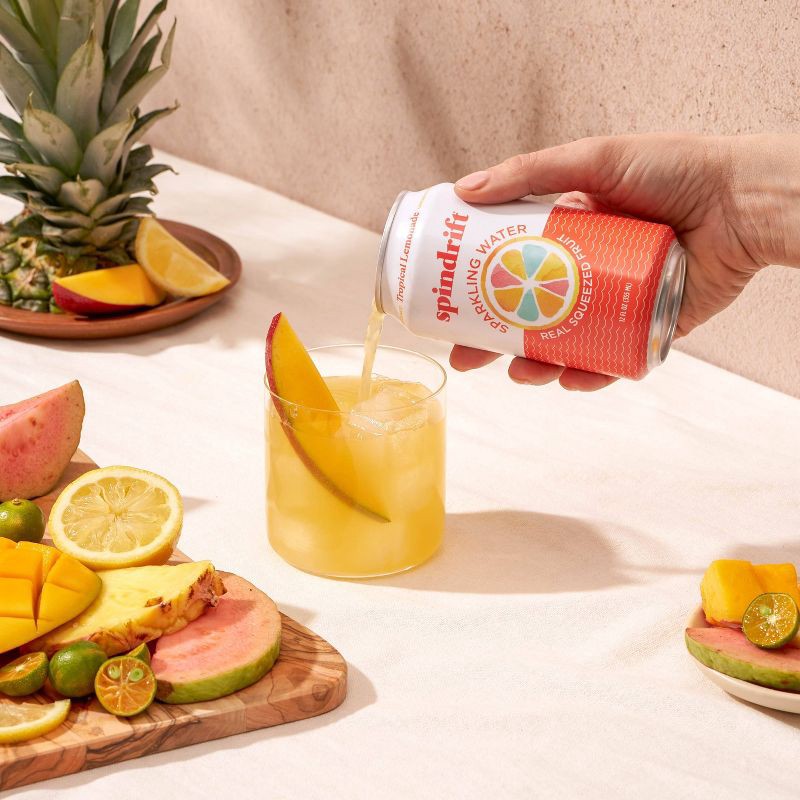 slide 6 of 6, Spindrift Tropical Lemonade Sparkling Water - 8pk/12 fl oz Cans, 8 ct; 12 fl oz