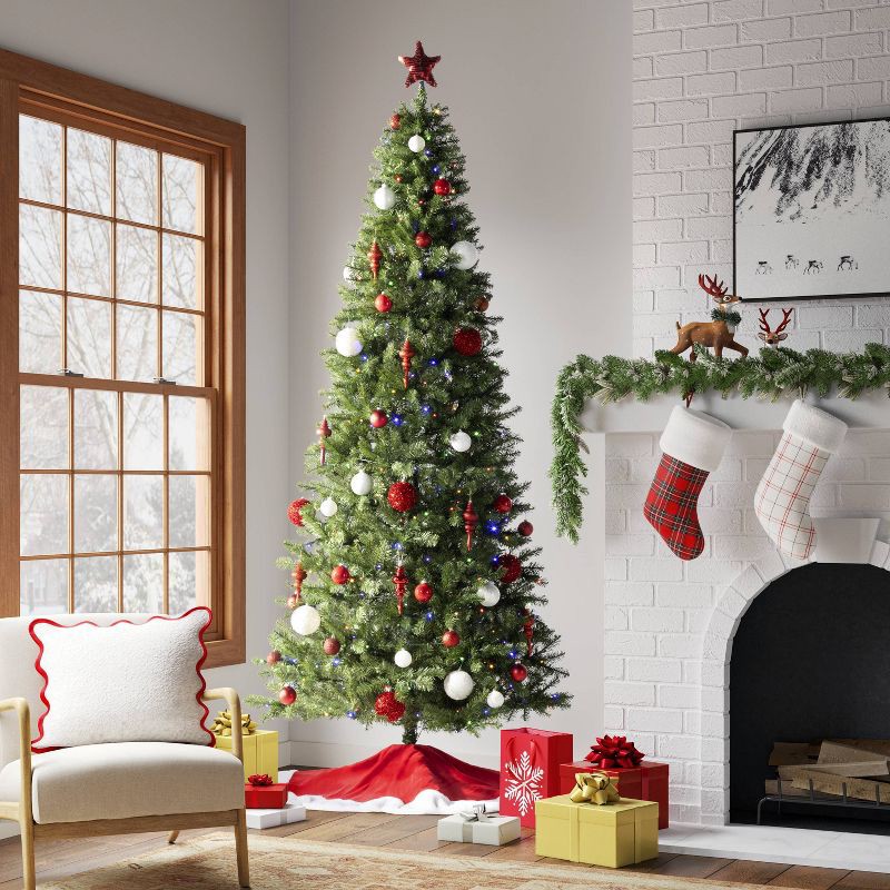 slide 2 of 5, 9' Pre-Lit LED Alberta Spruce Artificial Christmas Tree with Color Changing, Flashing, Fading Lighting Effects - Wondershop™, 1 ct