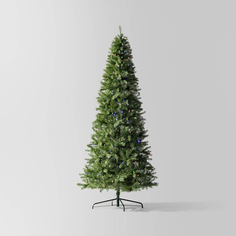 slide 1 of 5, 9' Pre-Lit LED Alberta Spruce Artificial Christmas Tree with Color Changing, Flashing, Fading Lighting Effects - Wondershop™, 1 ct