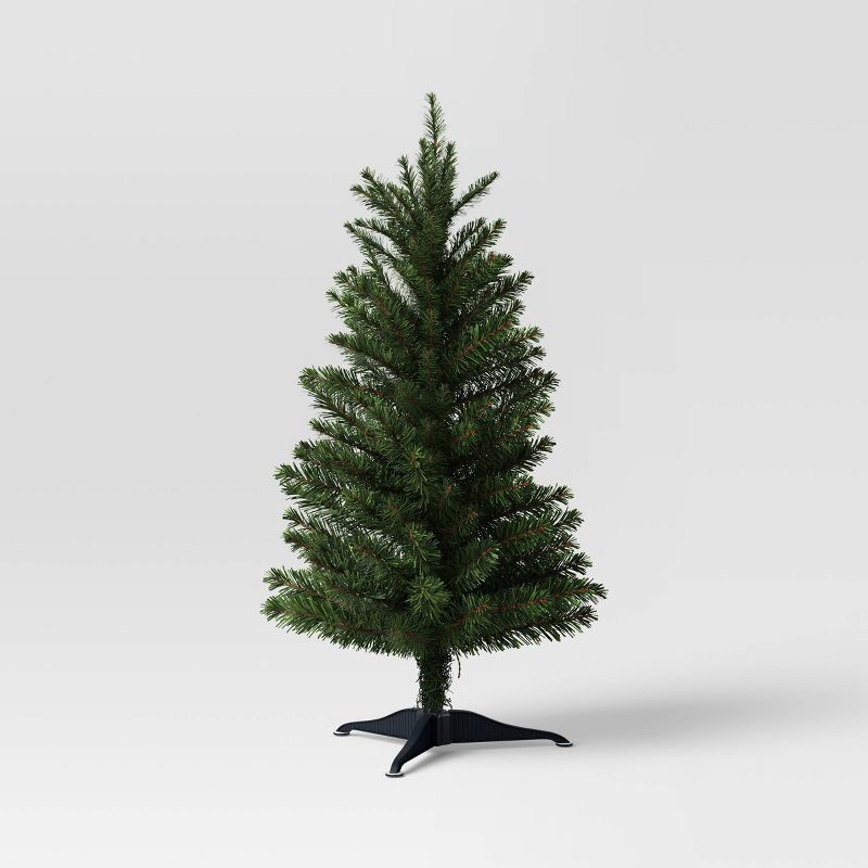 slide 3 of 5, 3' Pre-Lit LED Alberta Spruce Artificial Christmas Tree with Color Changing, Flashing, Fading Lighting Effects - Wondershop™, 1 ct